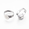 Tarnish Resistant Adjustable 304 Stainless Steel Finger Rings Components X-STAS-F149-21P-A-2