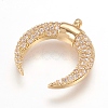 Brass Micro Pave Cubic Zirconia Pendants X-ZIRC-G107-05G-1