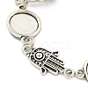 Antique Silver Plated Alloy Link Chain Bracelet Making MAK-K023-02B-AS-3