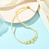 Natural Golden Silk Jade Round Graduated Beaded Necklaces NJEW-JN06330-1