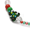 Lampwork & Natural Quartz Crystal & Acrylic Stretch Bracelet X1-BJEW-TA00256-5