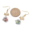 Glass Star Dangle Earrings EJEW-JE05548-01-3