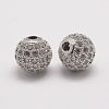 Brass Micro Pave Cubic Zirconia Beads X-ZIRC-E110-07P-1