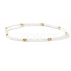 Fashion Plastic Imitation Pearl & Brass Beaded Stretch Bracelets for Women LS-SF7008-5-1
