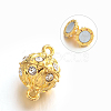 Alloy Rhinestone Magnetic Clasps with Loops PALLOY-M149-01-RS-2