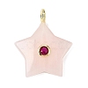 Natural Rose Quartz Pendants G-Z157-01G-08-1