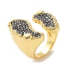 Long-Lasting Plated Micro Pave Rhinestone Open Cuff Rings RJEW-K286-01G-2