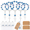 50Pcs Plastic Imitation Pearl and Porcelain Round Link Metal Virgin Cross Charm Rosary Bracelets BJEW-WA0001-07A-8