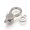Brass Micro Pave Cubic Zirconia Lobster Claw Clasps ZIRC-S058-17P-2