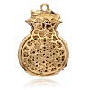 Golden Plated Alloy Rhinestone Enamel Big Pendants RB-J549-02G-2