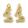 Rack Plating Brass Micro Pave Cubic Zirconia Pendants KK-K386-02L-G-1