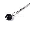 Natural Obsidian Dowsing Pendulum Pendants AJEW-N005-01G-3