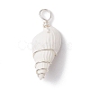 Natural Trumpet Shell Copper Wire Wrapped Pendants PALLOY-JF02683-02-3