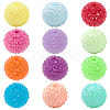 24Pcs 12 Colors Chunky Resin Rhinestone Bubblegum Ball Beads RESI-SP0001-19-1