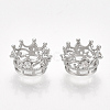 Brass with Cubic Zirconia European Beads X-KK-T035-122-2