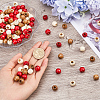180Pcs 3 Colors Dyed Wood European Beads WOOD-GF0002-08-3