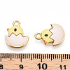 Printed Light Gold Tone Alloy Pendants ENAM-N056-204D-3