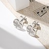 Rack Plating Brass Micro Pave Clear Cubic Zirconia Stud Earrings EJEW-K299-01P-X-2