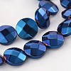 Electroplate Non-magnetic Synthetic Hematite Flat Round Bead Strands G-L368-05F-1