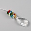 Chakra Theme Faceted Glass Big Pendant Decoration DIY-WH0325-71-3