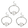 3Pcs Brass Macrame Pouch Empty Stone Holder for Link Bracelet Making BJEW-TA0001-12P-2