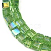 Electroplate Transparent Glass Beads Strands EGLA-B011-07A-AB02-3