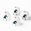 Painted Natural Wood Round Beads WOOD-N006-180A-1