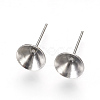 Non-Tarnish 304 Stainless Steel Post Stud Earring Settings STAS-I097-006E-P-2