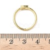Rectangle Brass with Glass Cuff Rings for Women RJEW-Z111-05G-07-5