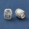 Rack Plating Brass Micro Pave Clear Cubic Zirconia European Beads KK-L215-301S-2