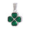 304 Stainless Steel Pave Green Cubic Zirconia Pendants CU-OY001-33G-02-1