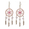 304 Stainless Steel with Glass Dangle with Natural Agate Stud Earring EJEW-MZ00185-01-1