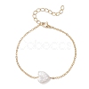 Natural Keshi Pearl Beads Link Bracelets BJEW-JB13171-2