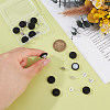 24Pcs Pure Cotton Covered Iron Buttons BUTT-BC0001-19B-3