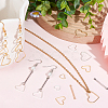 80Pcs 8 Style Brass Heart Linking Rings & Bar Links Connectors DIY-CN0002-09-4