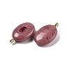 Natural Rhodonite & Cubic Zirconia Pendants X-G-Z076-01G-06-2