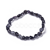 Natural Iolite/Cordierite/Dichroite Bead Stretch Bracelets BJEW-K213-41-2