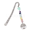 Flower Pattern Alloy Hook Bookmarks AJEW-JK00250-02-1