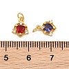 Brass Micro Pave Cubic Zirconia Charms KK-Q085-09G-3
