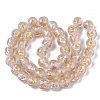 Handmade Gold Sand Lampwork Bead Strands FOIL-T003-01G-2