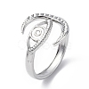 Tarnish Resistant 304 Stainless Steel Open Cuff Ring Finding X-RJEW-C046-05P-1