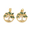 Brass Micro Pave Cubic Zirconia Pendants CU-CBA84C5-09G-02-1