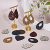 36Pcs 9 Styles Wood Pendants WOOD-PH0003-72-4