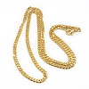 Trendy Men's 201 Stainless Steel Curb Chain Necklaces X-NJEW-L043A-42G-1