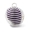 Natural Amethyst Lantern Pendants FIND-PW0010-06G-1