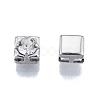 Brass Micro Pave Clear Cubic Zirconia Beads KK-G432-11A-P-1