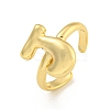 Brass Letter Open Cuff Rings for Women RJEW-G313-01J-G-1
