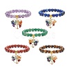 5Pcs 5 Style Natural & Synthetic Mixed Gemstone Stretch Bracelets Set BJEW-JB08747-1