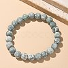 Natural Green Spot Jasper Bead Stretch Bracelets BJEW-K212-B-017-7