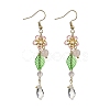 Amethyst/Green Aventurine/Lemon Jade/Synthetic Turquoise/Rose Quartz & Acrylic Dangle Earrings EJEW-JE06196-4